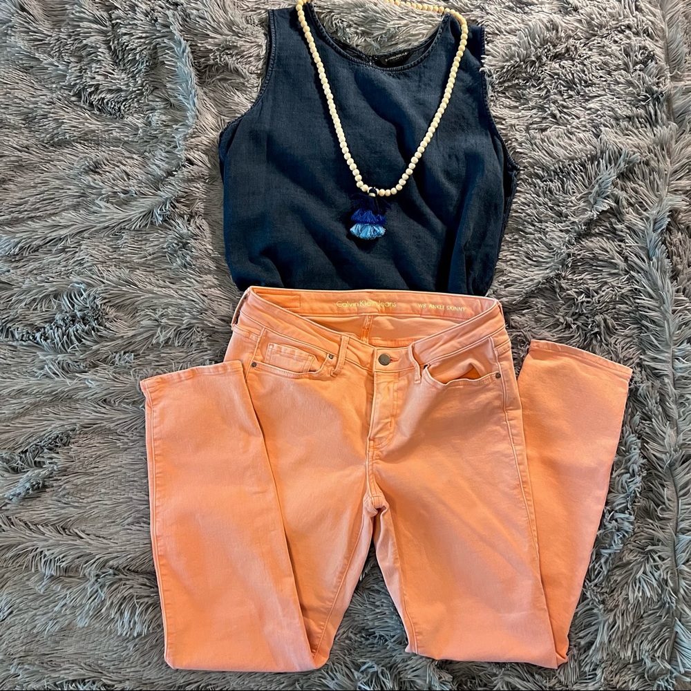 CALVIN KLEIN JEANS - salmon ankle skinny stretch (8)